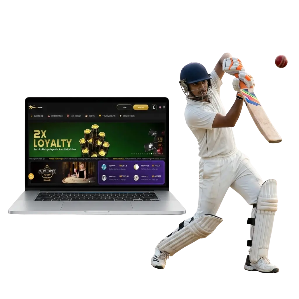 Khelostar cricket betting in India with IPL and T20 markets, 100% welcome bonus up to INR 1,00,000