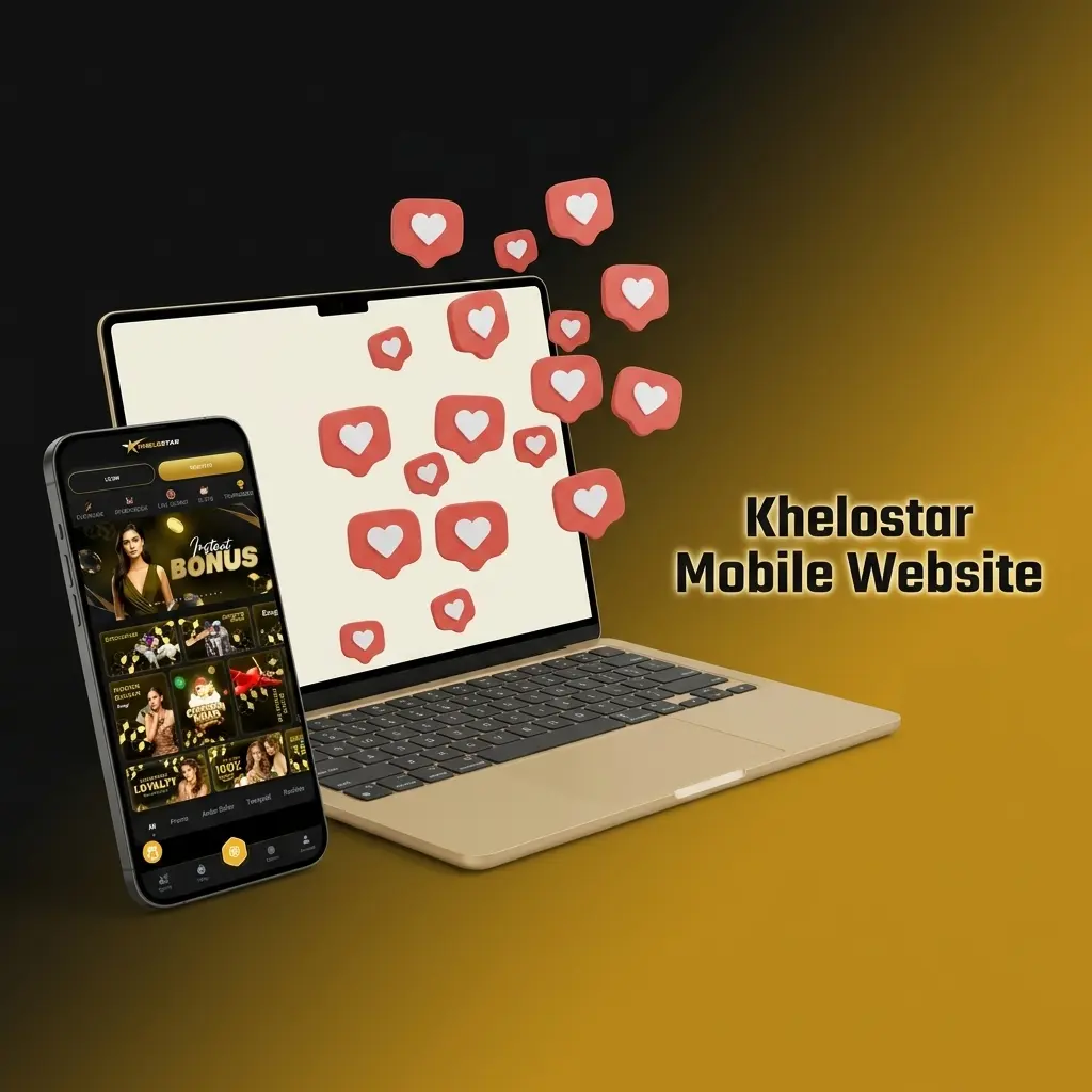 Khelostar mobile website interface showing sports betting and casino games accessible on Android and iOS browsers