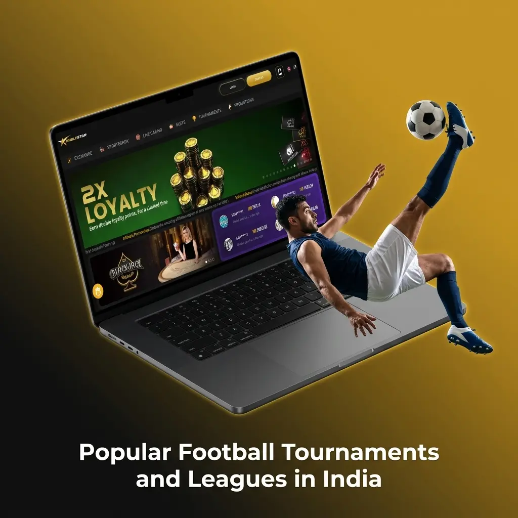 Popular football tournaments and leagues in India including FIFA World Cup, UEFA Champions League, EPL, and ISL betting markets