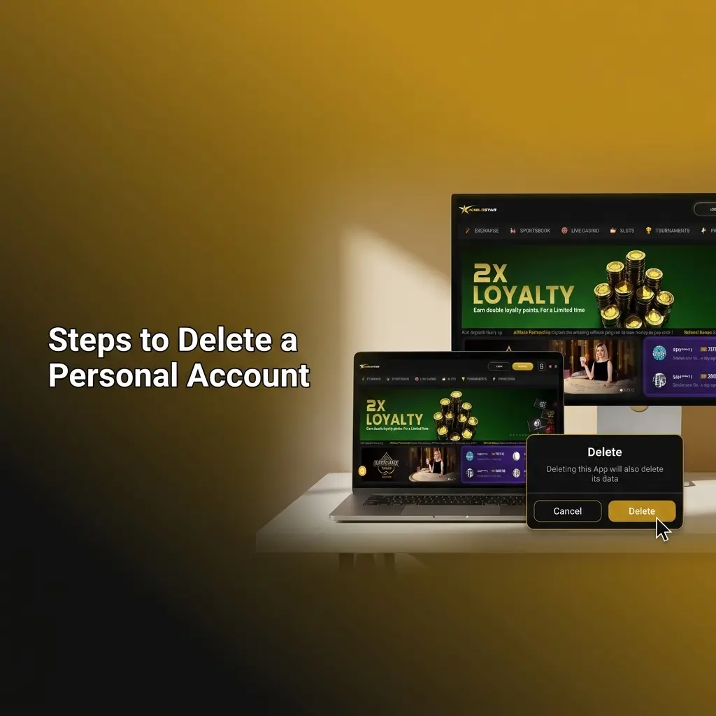 Steps to permanently delete a Khelostar personal account including login, closure option, deletion request, and confirmation process