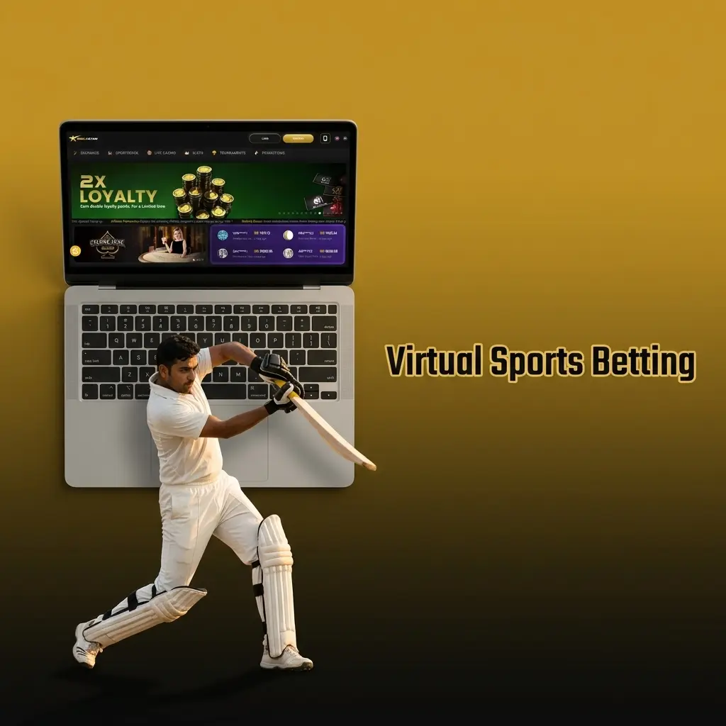 Virtual sports betting on Khelostar featuring cricket, football, horse racing and tennis with RNG-driven results 24/7