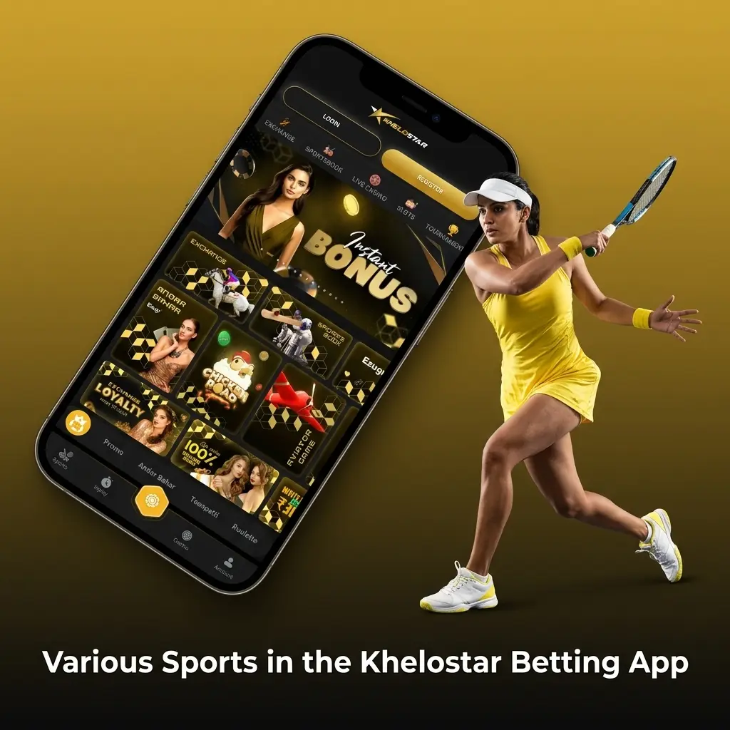 Khelostar betting app sports markets including cricket, football, kabaddi, tennis, basketball, and eSports options